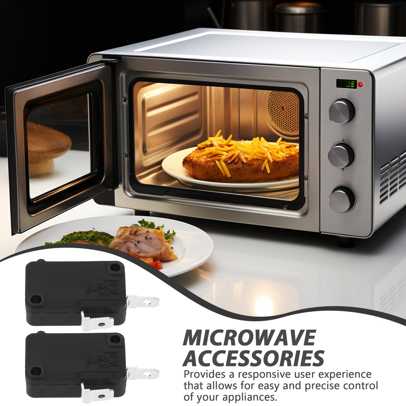 Home Appliances - 2 Adet Mikro Anahtar, 2 Pinli,