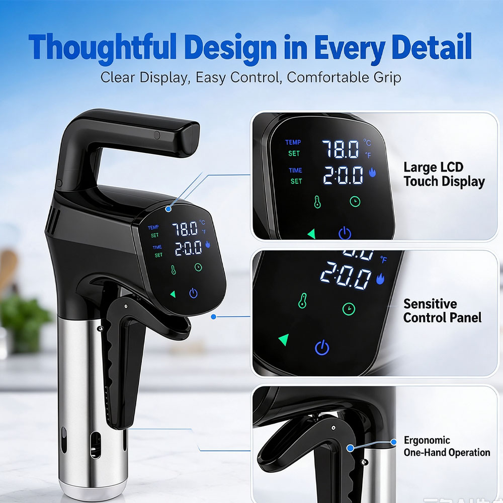 Digital Sous Vide Precision Cooker - WiFi'lı Sous Vide Pişirici 1800W Daldırma